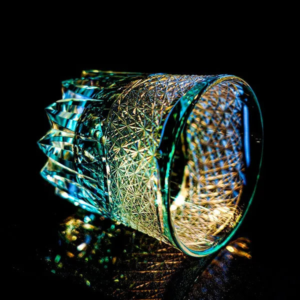 Edo Kiriko Aokiku Whisky Glass – Hand-Carved Premium Crystal Glass | Ocean Bloom