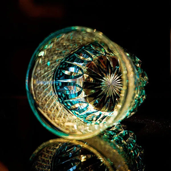 Edo Kiriko Aokiku Whisky Glass – Hand-Carved Premium Crystal Glass | Ocean Bloom
