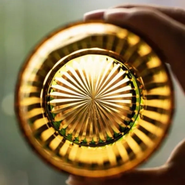 Edo Kiriko Emerald Mount Fuji Whisky Glass – Hand-Carved Premium Crystal Glass | Mountain's Majesty