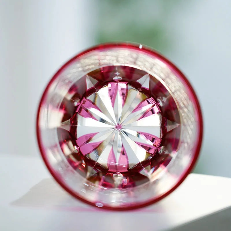 Edo Kiriko Sakura Radiance Whisky Glass – Hand-Carved Premium Crystal Glass | Cherry Blossom Brilliance