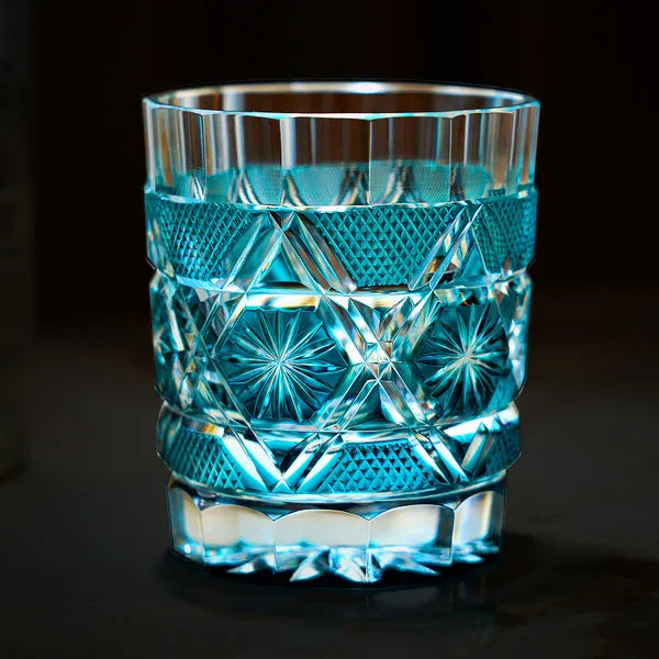 Edo Kiriko Kiku Suji Whisky Glass – Hand-Carved Premium Crystal Glass | Eternal Bloom