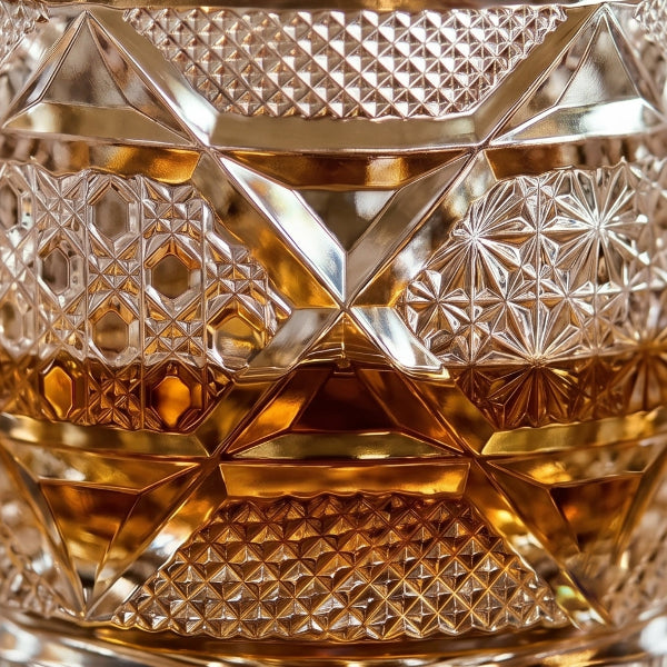 Edo Kiriko Hexagonal Chrysanthemum Whisky Glass – Hand-Carved Lead-Free Premium Crystal | Crystal Fortune