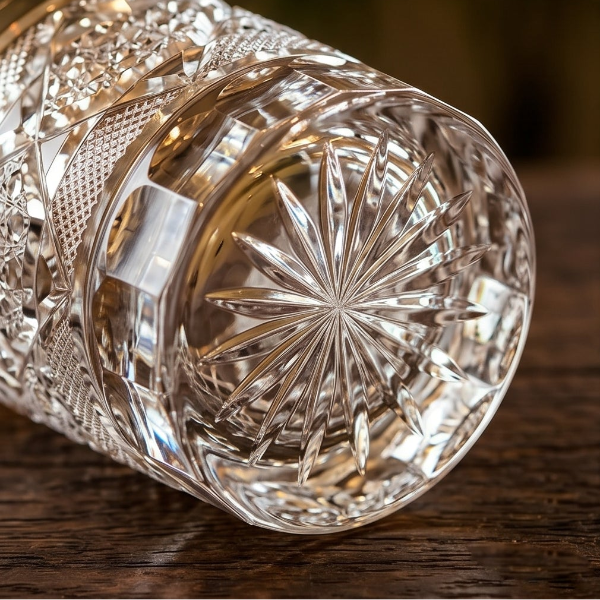 Edo Kiriko Hexagonal Chrysanthemum Whisky Glass – Hand-Carved Lead-Free Premium Crystal | Crystal Fortune