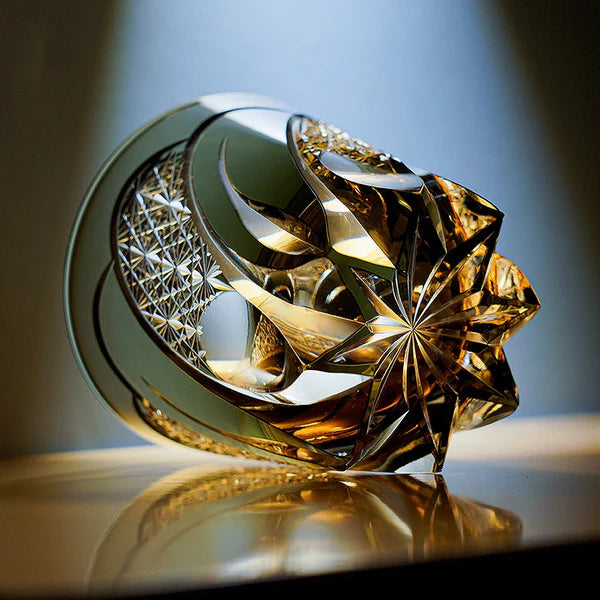 Edo Kiriko Hand-Carved Shadow Luminary Whisky Glass – A Revelation of Light in Shadow