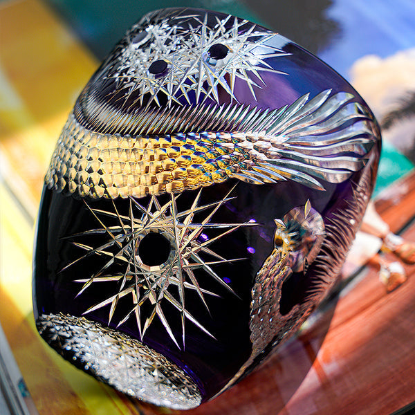 Edo Kiriko Majestic Dragon Whisky Glass – Hand-Carved Premium Crystal Glass | Mythical Power