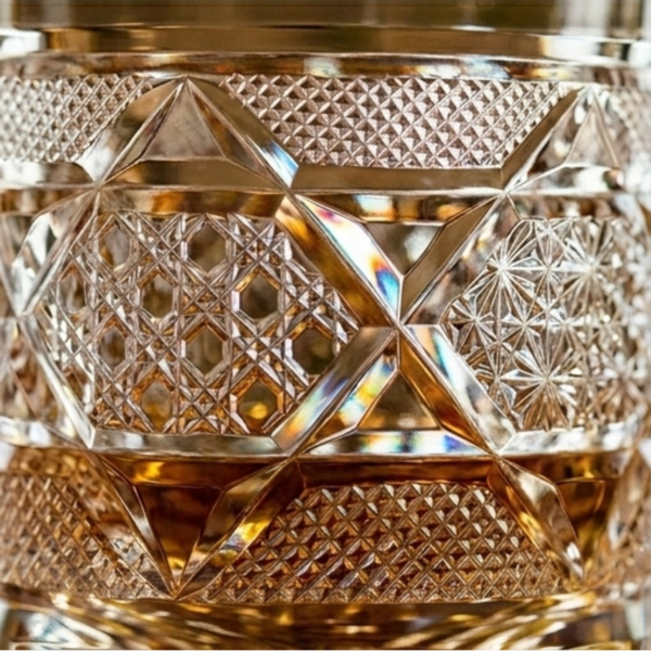 Edo Kiriko Hexagonal Chrysanthemum Whisky Glass – Hand-Carved Lead-Free Premium Crystal | Crystal Fortune