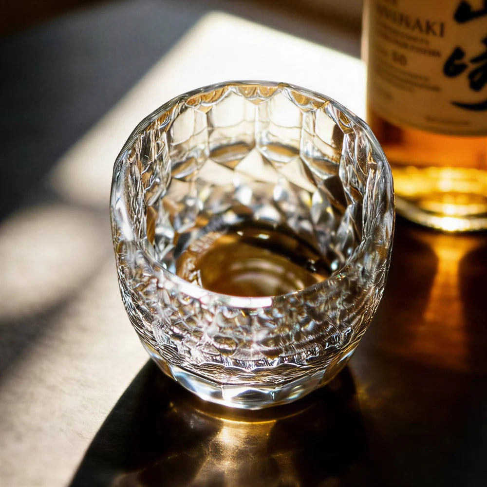 Edo Kiriko Diamond Whisky Glass – Hand-Carved Lead-Free Premium Crystal | Prismatic Light Ritual