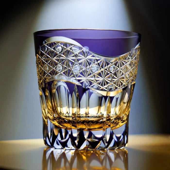 Edo Kiriko Hand-Carved Amethyst Prism Whisky Glass – A Prism of Dreams and Refined Beauty