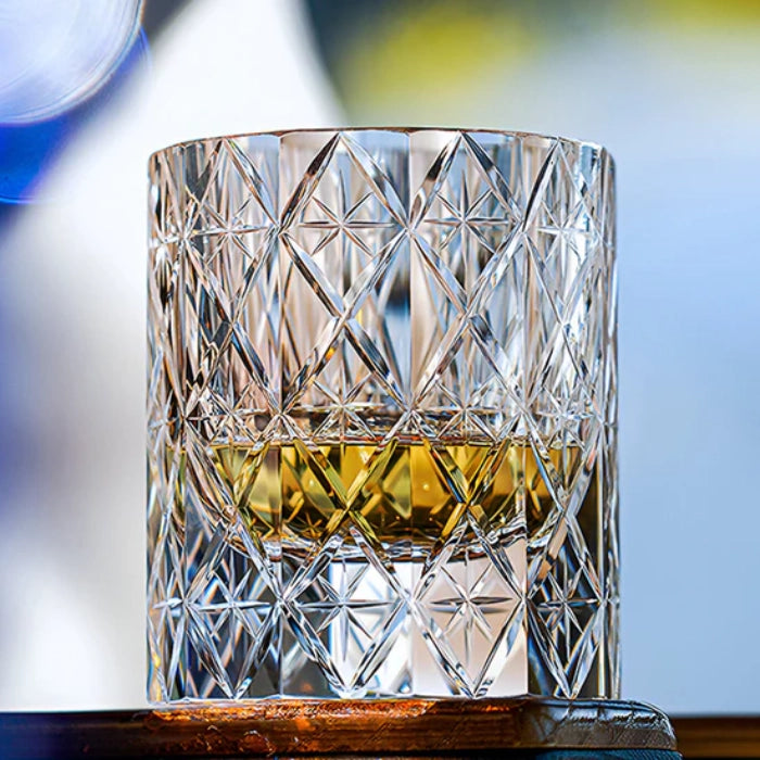 Edo Kiriko Hand-Carved Celestial Whisky Glass – A Voyage into Light and Legacy