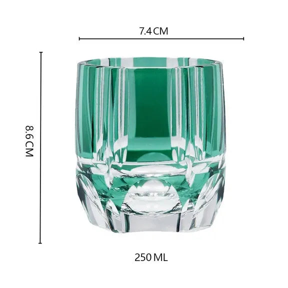 Edo Kiriko Bamboo Rhythm Whisky Glass – Hand-Carved Premium Crystal Glass | Emerald Zen