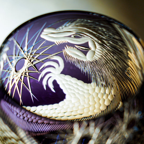 Edo Kiriko Majestic Dragon Whisky Glass – Hand-Carved Premium Crystal Glass | Mythical Power