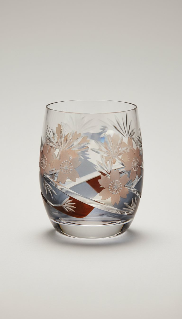 Sakura Blossom Edo Kiriko Glass