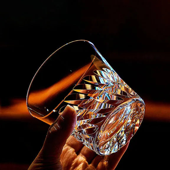 Edo Kiriko Angel Wings Whisky Glass – Hand-Carved Premium Crystal Glass | Celestial Grace
