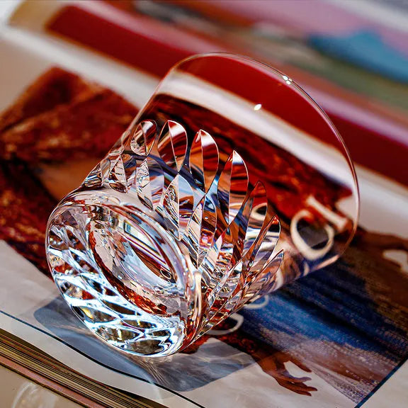 Edo Kiriko Angel Wings Whisky Glass – Hand-Carved Premium Crystal Glass | Celestial Grace