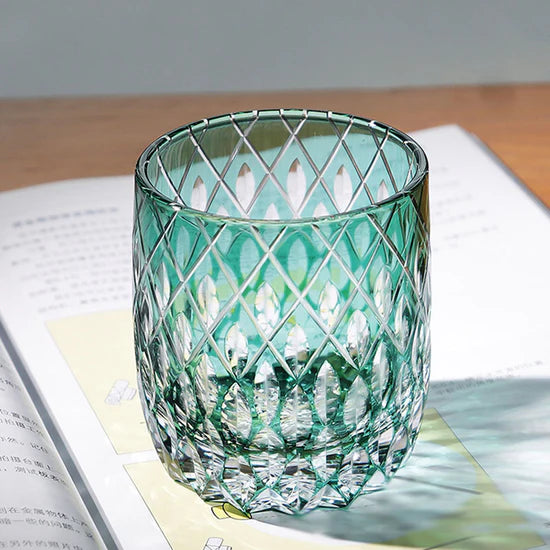 Edo Kiriko Hand-Carved Spider Eye Whisky Glass – A Mesmerizing Gaze in Crystal