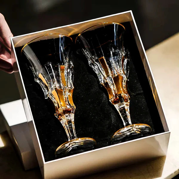 Bohemia Royal Stemmed Glass – Hand-Cut Czech Crystal | Gold Rim