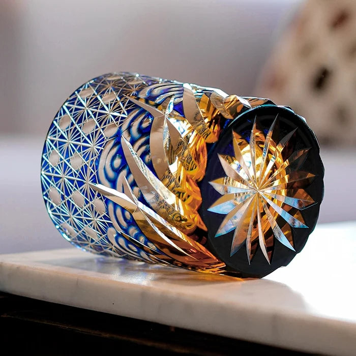 Edo Kiriko Hand-Carved Wave Whiskey Glass – The Ocean’s Breath in Your Hands