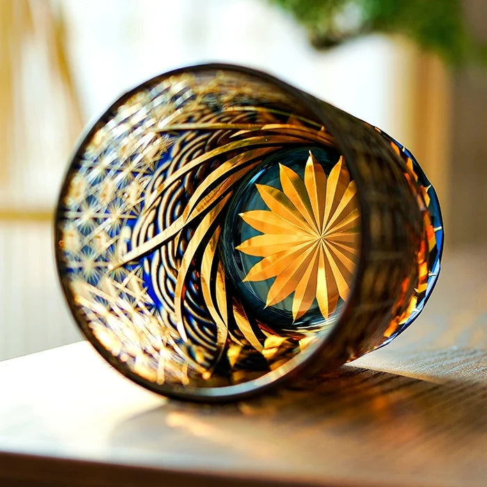 Edo Kiriko Hand-Carved Wave Whiskey Glass – The Ocean’s Breath in Your Hands