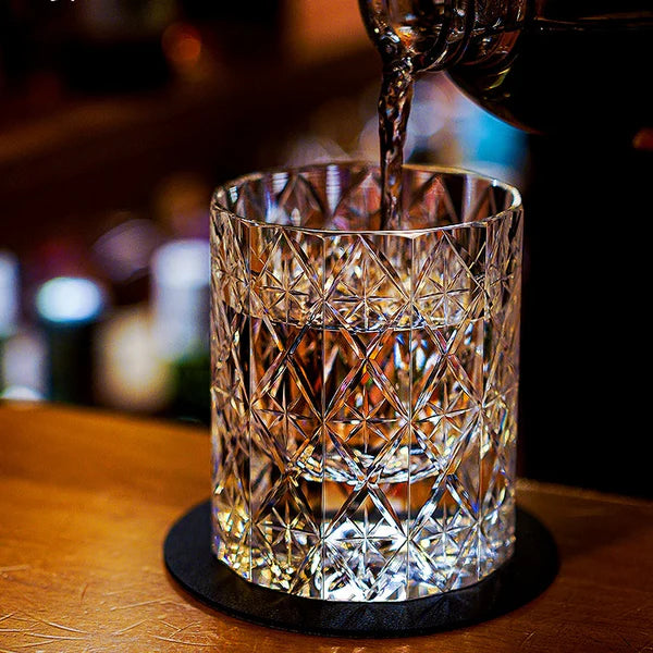 Edo Kiriko Hand-Carved Celestial Whisky Glass – A Voyage into Light and Legacy