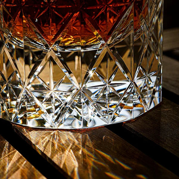 Edo Kiriko Hand-Carved Celestial Whisky Glass – A Voyage into Light and Legacy