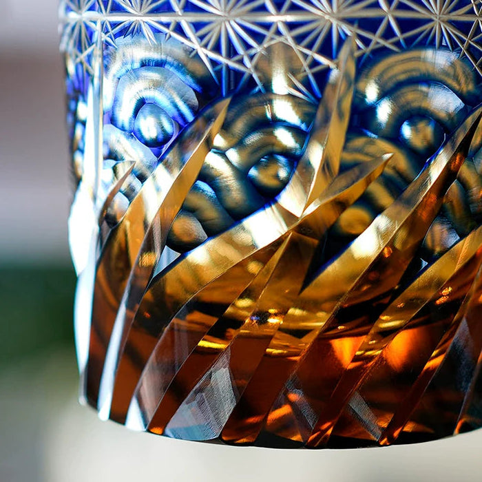 Edo Kiriko Hand-Carved Wave Whiskey Glass – The Ocean’s Breath in Your Hands