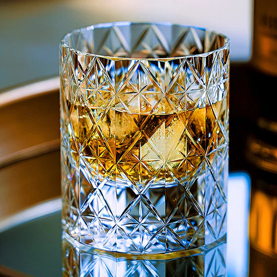 Edo Kiriko Hand-Carved Celestial Whisky Glass – A Voyage into Light and Legacy