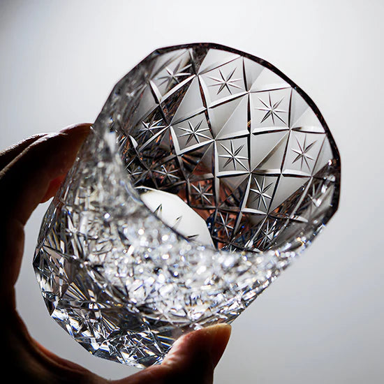 Edo Kiriko Hand-Carved Celestial Whisky Glass – A Voyage into Light and Legacy