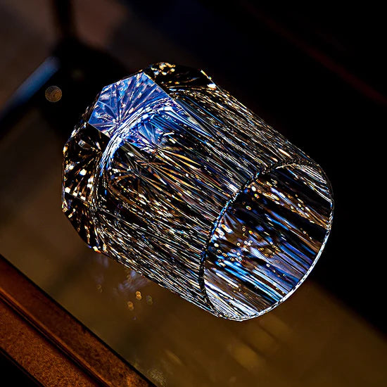 Edo Kiriko Zeus's Stone Whisky Glass – Hand-Carved Lead-Free Premium Crystal | 32-Facet Diamond Cut