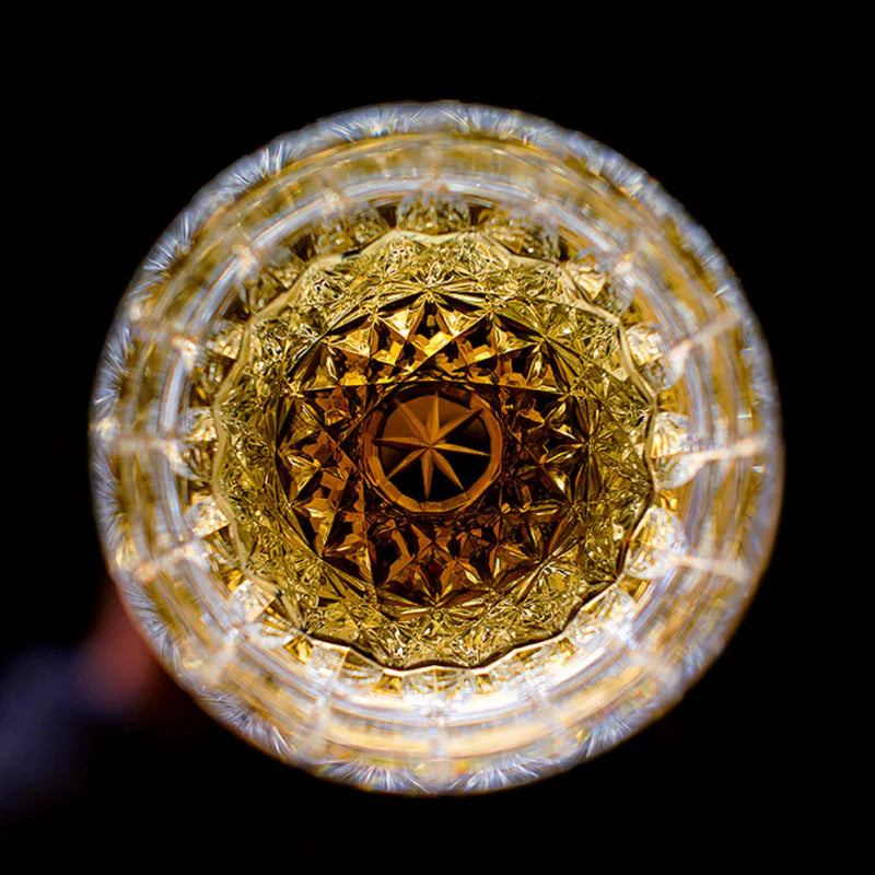 Edo Kiriko Hand-Carved Dazzling Lead-Free Premium Crystal Whiskey Glass — A Prism of Heritage and Light
