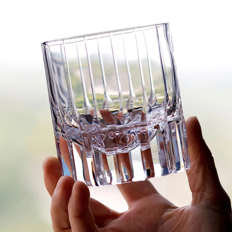 Edo Kiriko Hand-Carved Dazzling Lead-Free Premium Crystal Whiskey Glass — A Prism of Heritage and Light